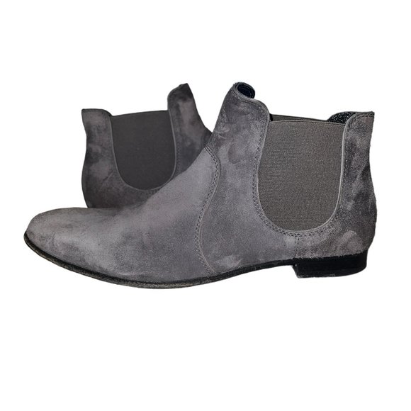 Designer Pedro Garcia Gray Leather Suede Slip-On Booties Size 37.5 or 7.… - Picture 1 of 9